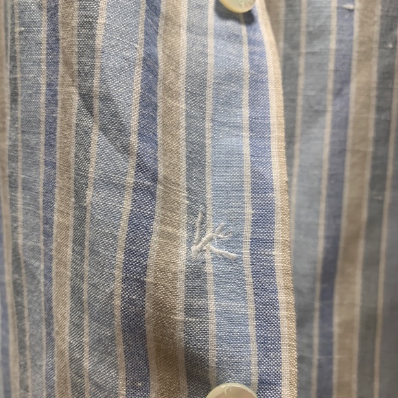 Gorgeous ISAIA striped linen shirt 15.5/39 blue and yellow. - Picture 5 of 6